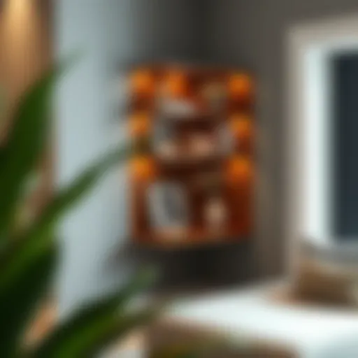 Elegant corner shelf showcasing decorative items