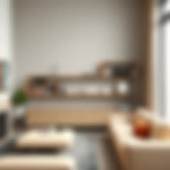 Floating Shelves in Contemporary Space Modern living room featuring floating corner shelves