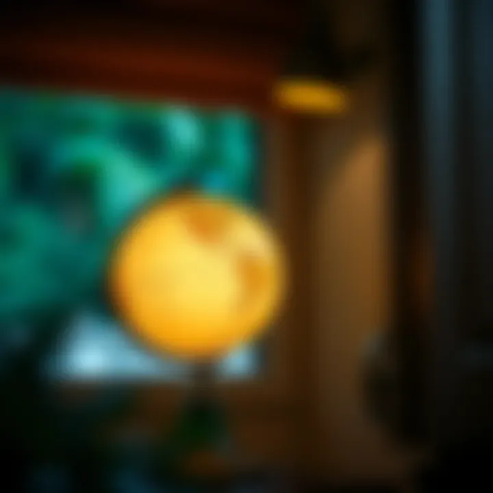 A well-cared-for globe illuminating a cozy nook