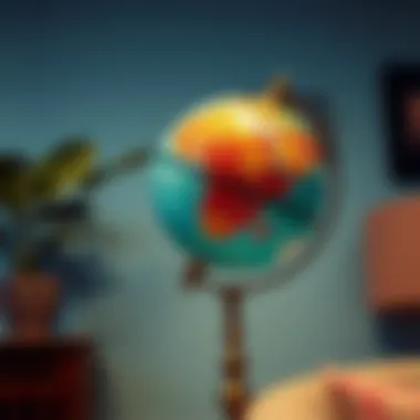 Vibrant colored globe adding character to a space