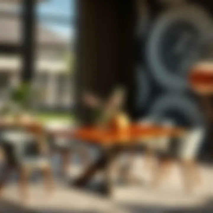 A beautifully designed table with adjustable hardware enhancing its aesthetics