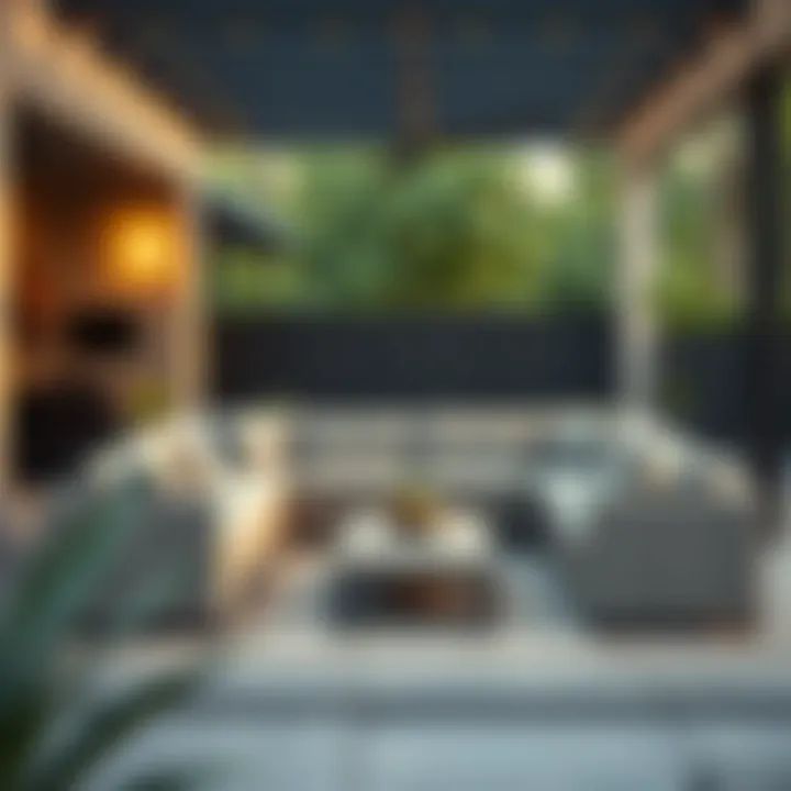 Stylish Outdoor Sectional Sofa Elegant outdoor sectional sofa in a stylish patio setting