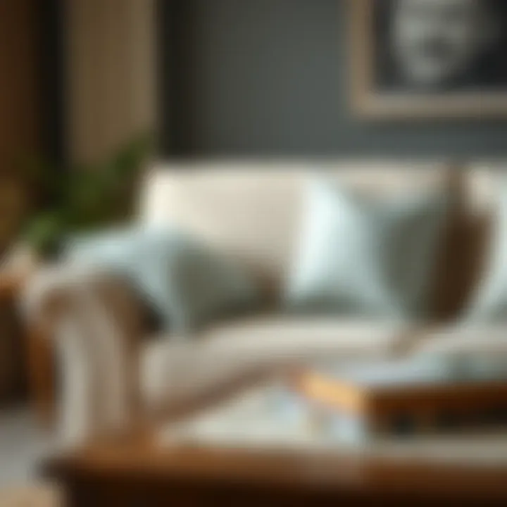 Care tips for maintaining sofa chair covers displayed on a wooden table