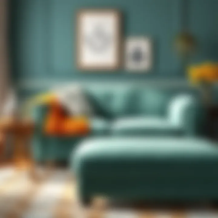 Stylish sofa chair cover contrasting with the room's color palette