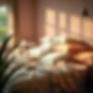 Variety of fitted sheets in modern decor setting