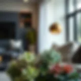 Elegant arrangement of artificial succulents in a modern living space