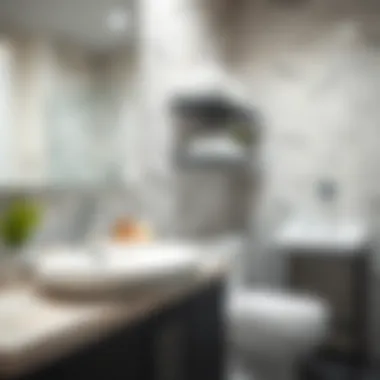 Close-up of materials for bathroom shelving