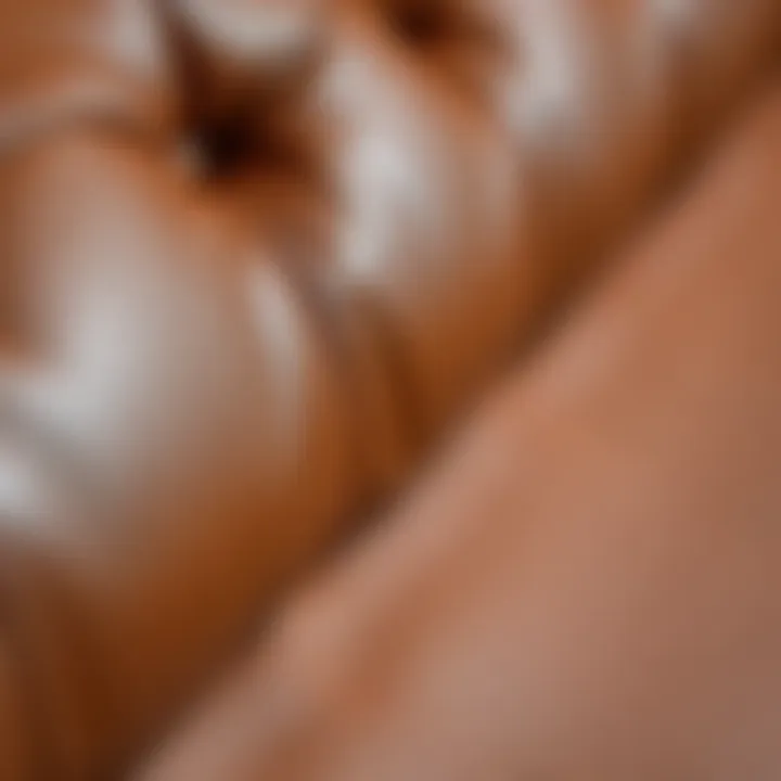 Close-up of high-quality leather texture showcasing durability