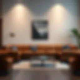 Luxurious leather couch in a modern living room setting