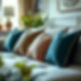 A stylish arrangement of throw pillows on a modern couch