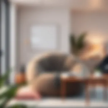 A cozy big squishy chair in a modern living room setting