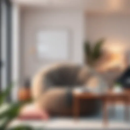 A cozy big squishy chair in a modern living room setting