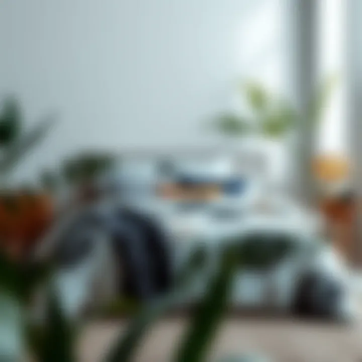 Calming Atmosphere Created by Botanical Bedding A serene bedroom showcasing the calming effects of botanical bedding