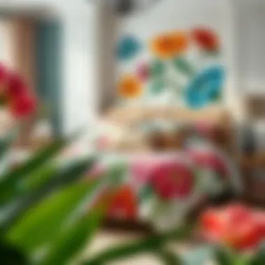 Vibrancy and Style of Botanical Bedding in Decor Vibrant botanical bedding set displayed in a stylish interior