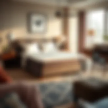 Illustration showing the impact of box spring dimensions on bedroom aesthetics