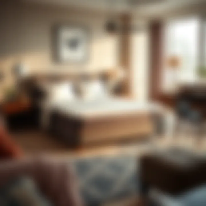 Illustration showing the impact of box spring dimensions on bedroom aesthetics