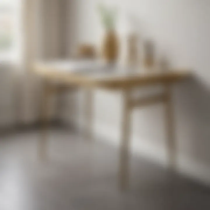 Brass table legs integrated into a minimalist workspace