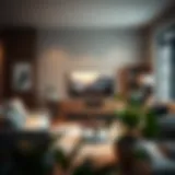 Brimnes TV Stand in a modern living room setting