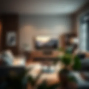 Brimnes TV Stand in a modern living room setting