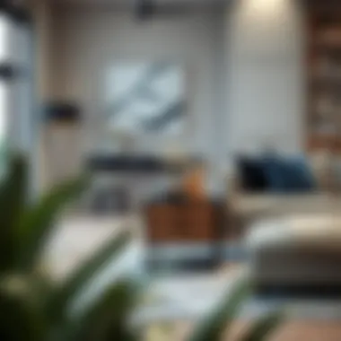 Elegant C side table with drawers in a modern living room setting