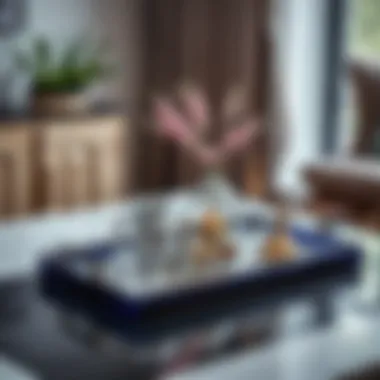 Aesthetic Glass Tray for Decor Aesthetic glass tray showcasing decorative items