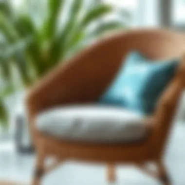 Elegant wicker chair with a stylish cushion