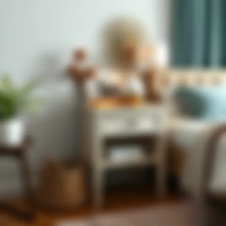 Chennai nightstand styled with various accessories for a cohesive look