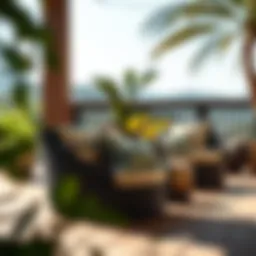 Luxurious outdoor patio chair set with plush cushions