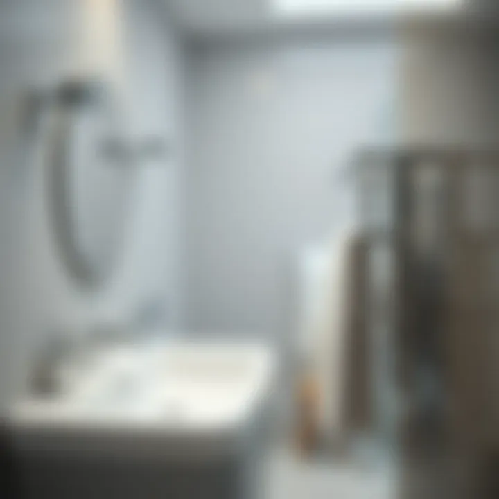 Stylish chrome towel shelf in a modern bathroom setting