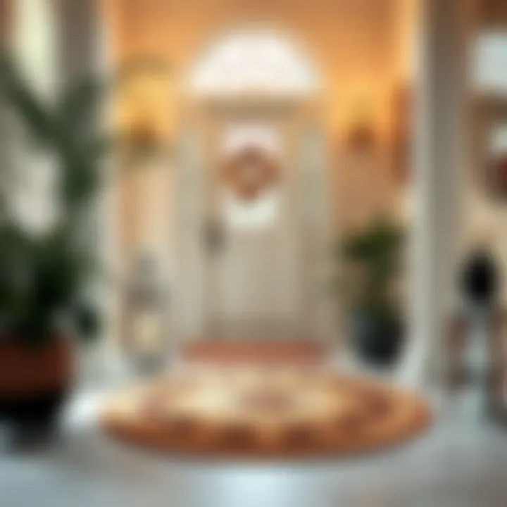 Elegant circle door mat enhancing home entrance