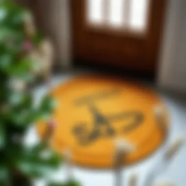 Circle door mat maintenance tips displayed