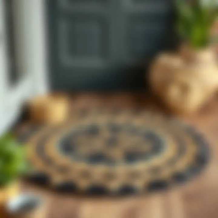 Various materials used in circle door mats