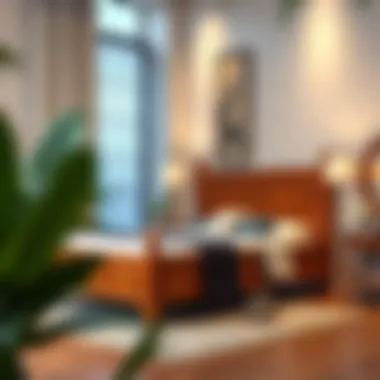 Elegant wooden 16 inch bed frame showcasing craftsmanship