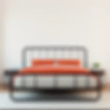 Minimalist metal 16 inch bed frame with chic design