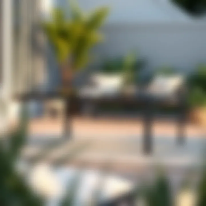 Elegant glass top outdoor coffee table