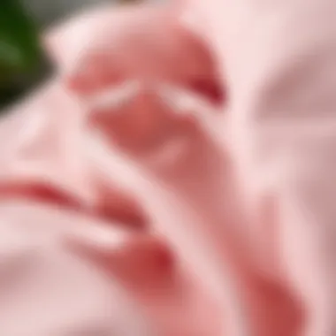 Luxurious Fabric Choices Close-up of luxurious fabric used in 5 piece bedding sets