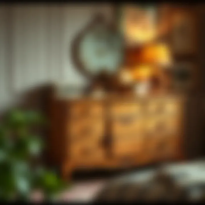 Stylish vintage drawer set complementing a cozy space