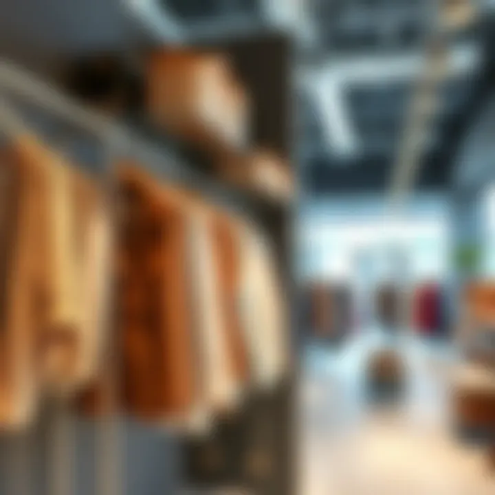 Commercial Use of Garment Rack A versatile garment rack in a commercial setting, emphasizing functionality and space efficiency.