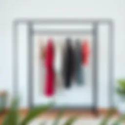 A modern garment rack showcasing minimalist design and sleek lines.
