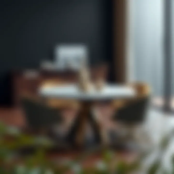 Contemporary Round Table Set Contemporary round table and chair set showcasing a blend of materials