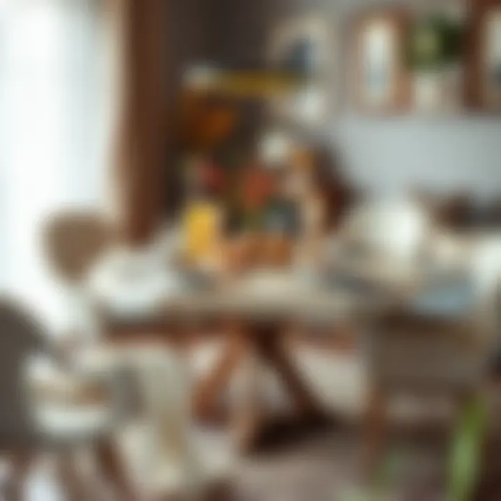 Cozy Round Table Arrangement Cozy round table arrangement with decorative elements for intimate gatherings