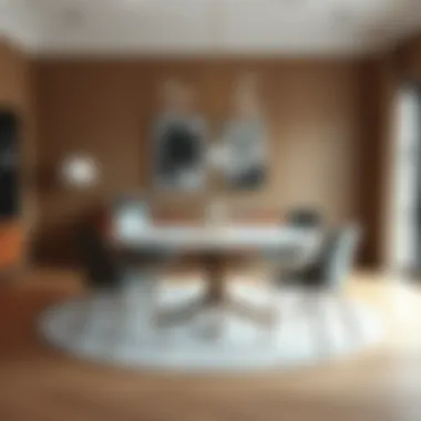 Strategic placement of a round table in a dining area