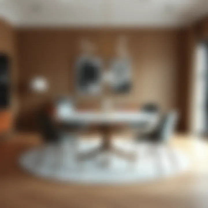 Strategic placement of a round table in a dining area