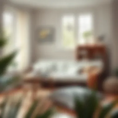 A well-designed futon set up in a cozy reading nook