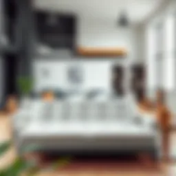 A variety of futons displayed in a modern living room setting