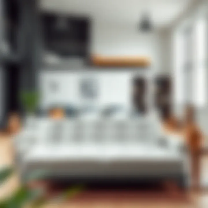 A variety of futons displayed in a modern living room setting