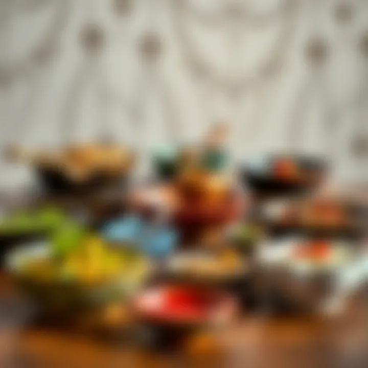 Assorted small dish sets showcasing diverse cultural styles.