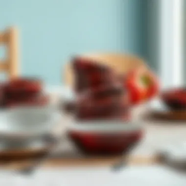 Stylish small dish sets arranged for a special occasion.