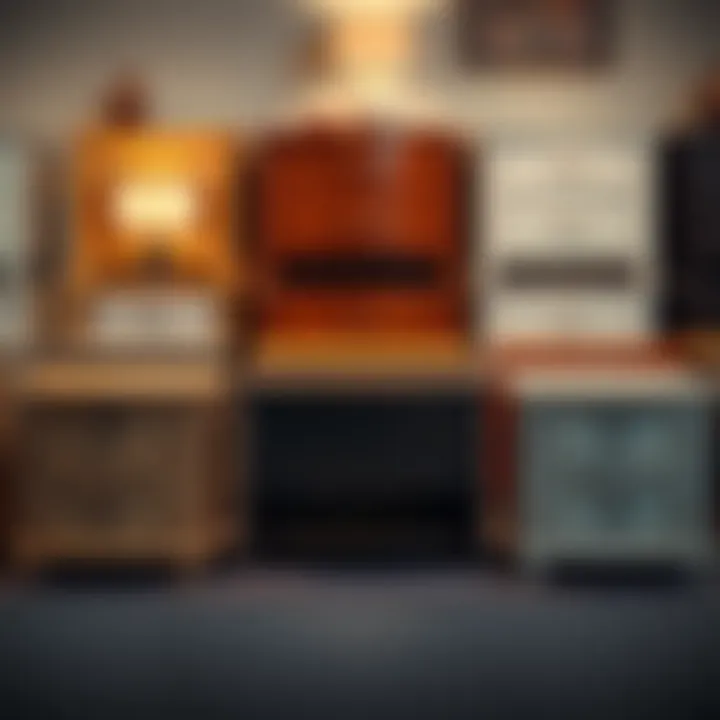 A variety of two-pack nightstands displayed in different finishes