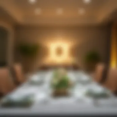 Creating Ambiance with Lighting Ambient lighting showcasing a beautifully set table